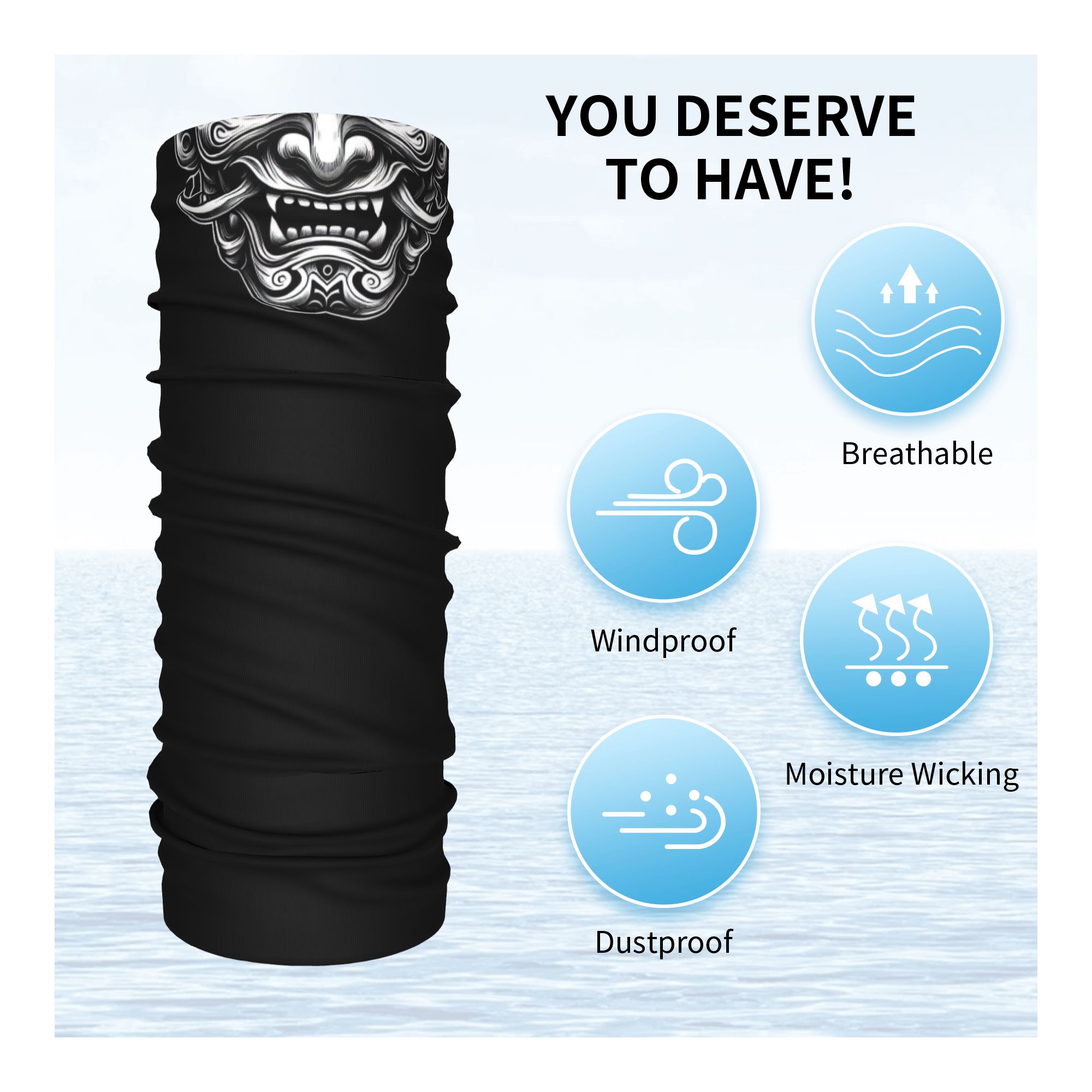 Custom Samurai Oni Demon Banda - Neck Gaiter Fleece review and price