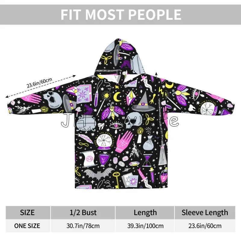 Magic Witchy Goth Oversized Bl - Sherpa Hoodie Fleece review and price