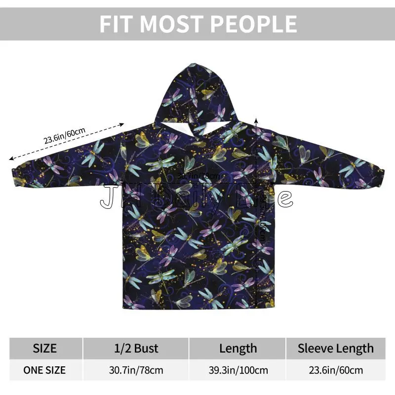 Dragonfly Galaxy Wearable Blan - Sherpa Hoodie Fleece review and price