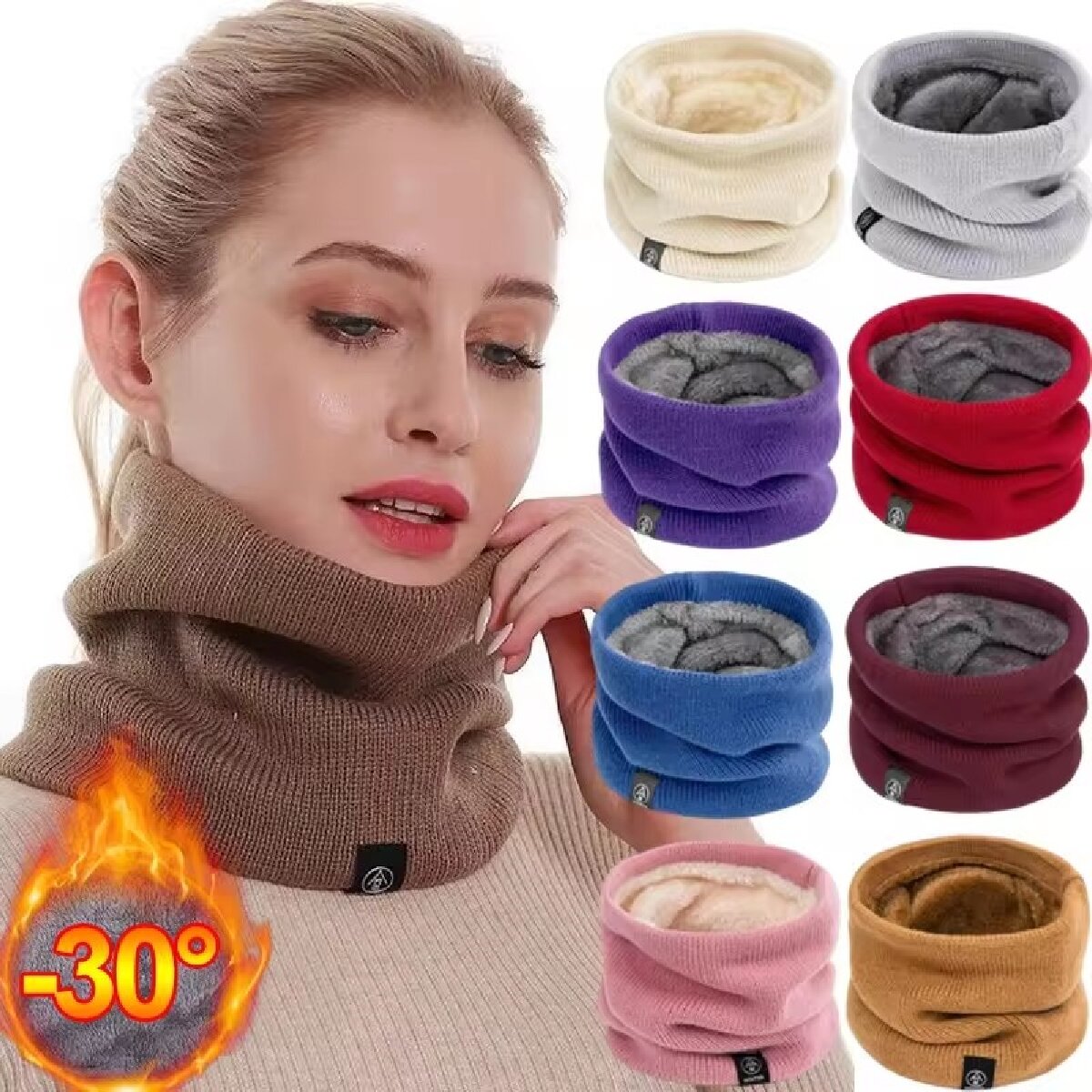 Solid Winter Plush Muffler Woo - Neck Gaiter Fleece review and price