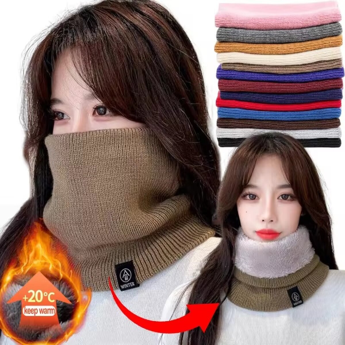 Solid Winter Plush Muffler Woo - Neck Gaiter Fleece review and price