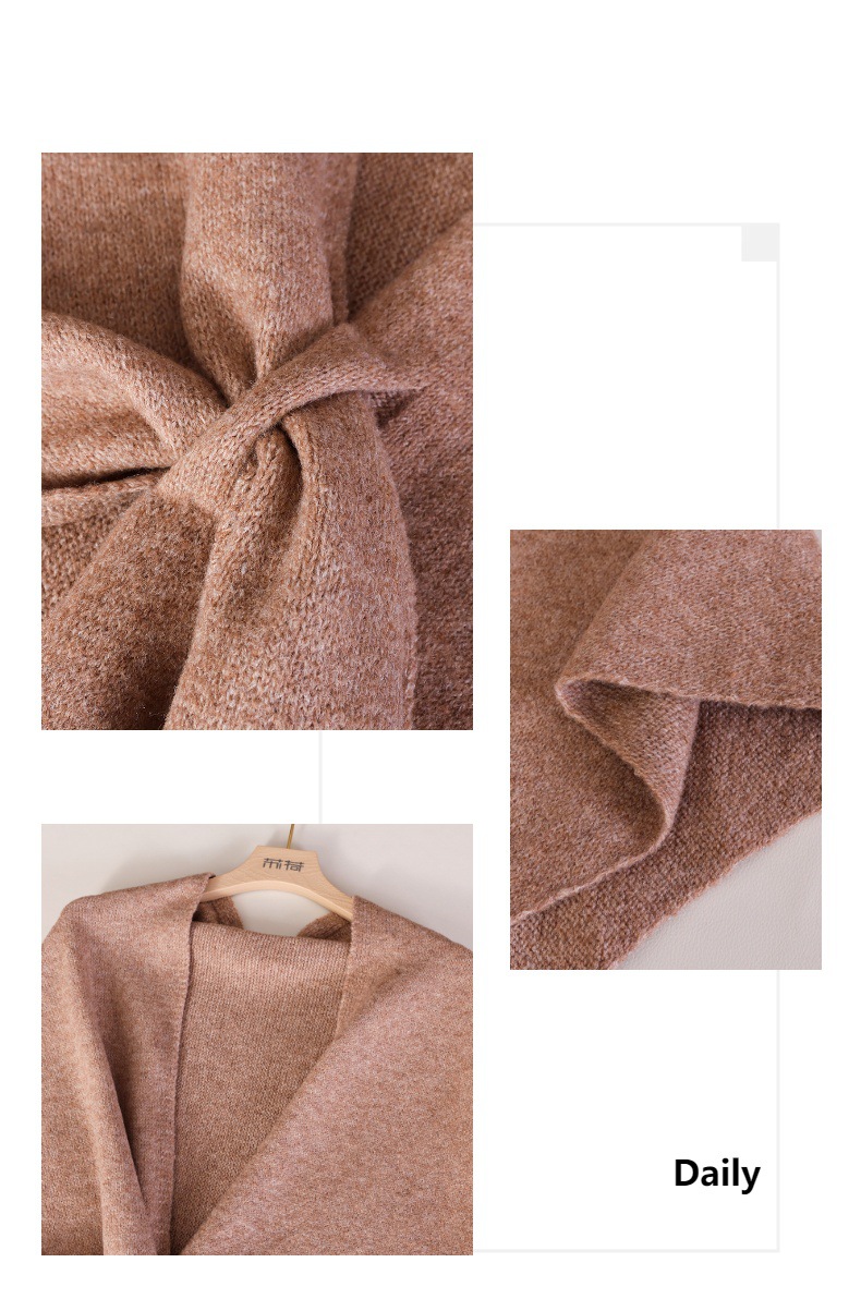 Simple Solid Color Knitted Tri - Shawl Wrap Winter review and price